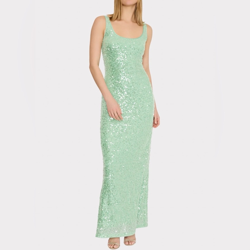 Elegant Mint Green Sequin Dress by Milly